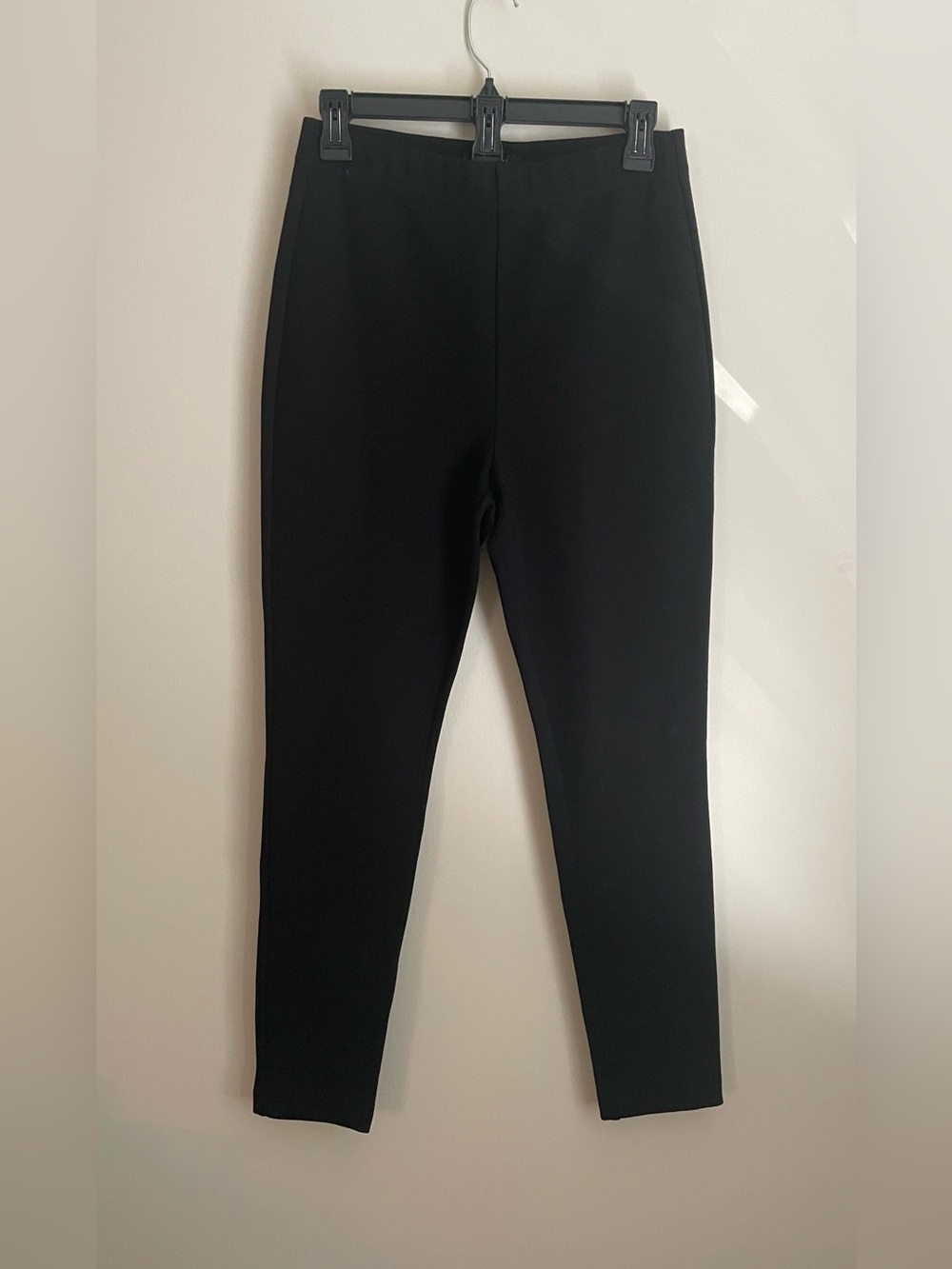 St. John Basic Black Leggings Viscose Blend High Rise Stretch Size S